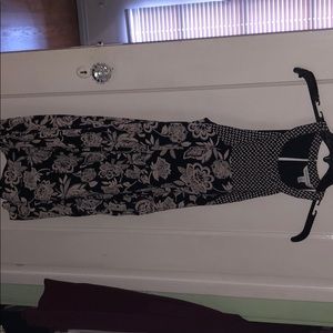Black floral/abstract print dress